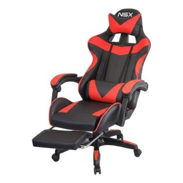 Imagem de Cadeira Gamer VG, Giratória, Reclinável, Couro, Encosto Alto, com Apoio de Braços (Vermelho)