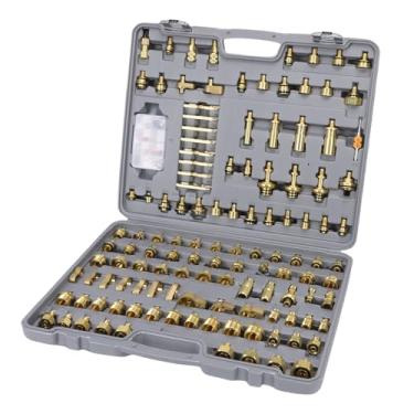 Imagem de Zhjvihx Kit de Teste de Vazamento de Ar Condicionado Automotivo, Ferramentas de Detecção de Vazamento de Bronze de 122pcs, Detector de Vazamento de Ar Condicionado Com Ferramentas de