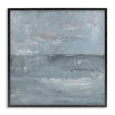 Imagem de Stupell Industries Arte giclée emoldurada preta abstrata em tons de ardósia, design de Kristen Dalpiaz, 43 x 43 cm