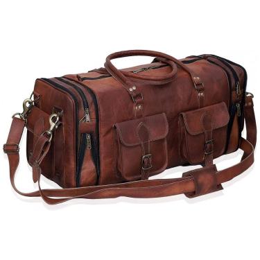 Imagem de Bolsa de Viagem Masculina Clássica de Couro, C CUERO, Marrom