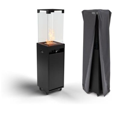 Imagem de Aquecedor Externo Portátil com Rodas a Gás GLP para Pátio Comercial, Planika, Preto