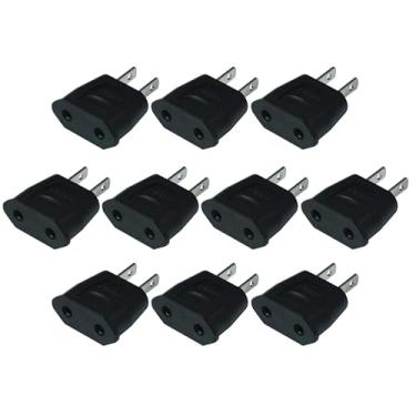 Imagem de Adaptador de adaptador de viagem conversor de tomada de parede UE Euro Europa para EUA EUA (10 PCS)