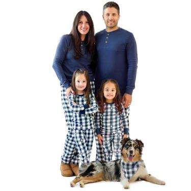 Imagem de JAMIE Pijamas de Natal Combinando Família, 100% Algodão Orgânico, Adultos, Crianças, Bebês, Animais de Estimação, Azul, Pet, Médio