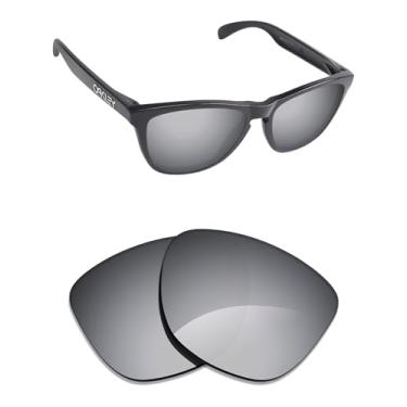 Imagem de Alphax Lentes de reposição espelhadas de titânio prata não polarizadas para óculos de sol Oakley Frogskins OO9013