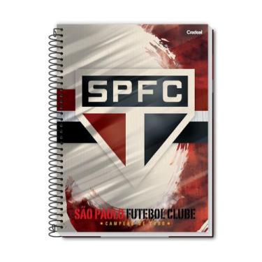 Imagem de Caderno SPFC Espiral Universitário 1M Futebol 80F Escolar, Branco