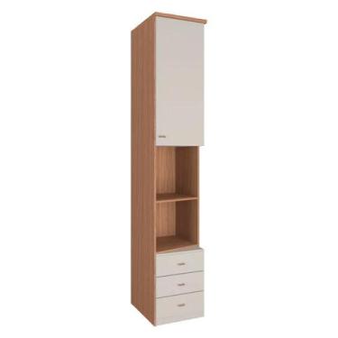 Imagem de Modulo Lateral 1 Porta 3 Gavetas 44,3cm Setiba Plus Rimo Carvalho/Off 