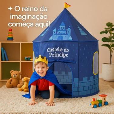 Imagem de Barraca Infantil Castelo Tenda Cabana Fácil Montagem Cor Azul - Mrseme