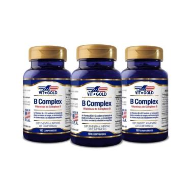 Imagem de Complexo B  Vitaminas Do Complexo B  Vitgold Kit3X 100 Comp.