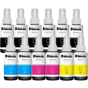 Imagem de Kit 12 Tintas Para Epson T664 L355 L365 L395 L455 L1300 L110 - Bulk In
