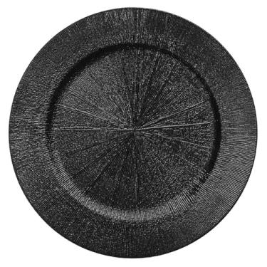 Imagem de Opexscal Pratos de carregamento pretos redondos de 33 cm, conjunto de pratos elegantes para servir em massa para decoração de mesa de eventos, jantares de casamento, férias, festas, eventos, conjunto