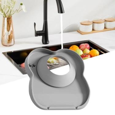 Imagem de 1 peça protetor contra respingos de pia - tapete de torneira para pia de cozinha | Tapete de secagem de silicone, suporte de sabão, organizador de drenos para esponja de balcão, ferramentas de limpeza