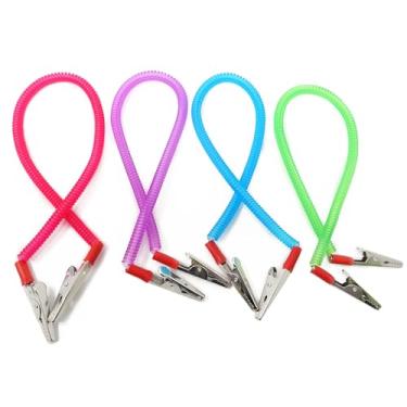 Imagem de 4 peças de clipes coloridos para babador dentário clipes de guardanapo elástico suporte de guardanapo de dentista, 4 cores"