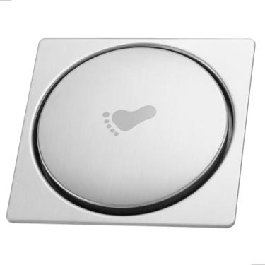 Imagem de Ralo Click Inteligente 10x10 cm Pop Up Quadrado em Aço Inox Escovado Antiodor com Vedação Automática e Tampa Click de Piso para Banheiro, Box e Lavanderia
