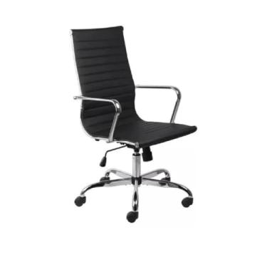 Imagem de Cadeira De Escritório Diretor Secretária Executiva Office Giratória Base Cromada Tela Mesh Preta Ergonômica(Preto CEL100)