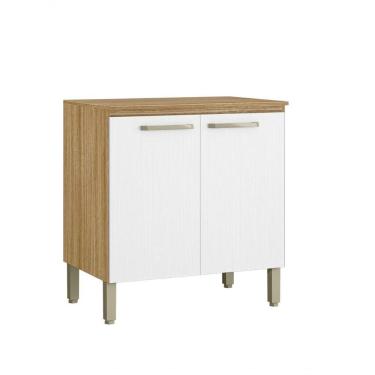 Imagem de Balcão De Cozinha 2 Portas 0,80 Cm Com Tampo Ametista Kits Parana Freijó Supremo