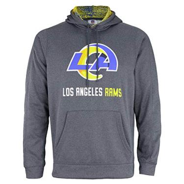 Imagem de Moletom com capuz masculino Zubaz NFL Los Angeles Rams 20 cinza mesclado, tamanho médio