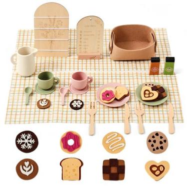 Imagem de Conjunto de festa de chá de madeira Youuys com bule de silicone e brin