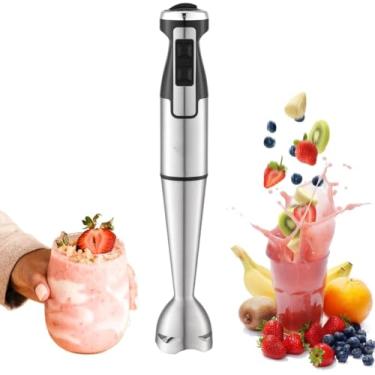 Imagem de Mixer Portátil Digital Premium, Processador de Alimentos em Aço Inox, 1000W, Controle de Velocidade, 37cm, para Sopas, Molhos e Vitaminas