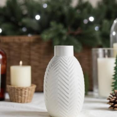 Imagem de AWNR Vaso de cerâmica de flor branca, decoração de vasos para centros de mesa, escritório, mesa, estante, quarto, cozinha, mesa de jantar, sala de estar, apartamento, cafeteria