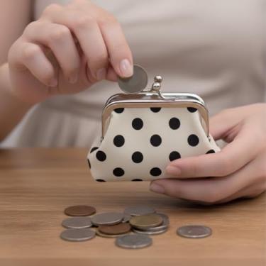 Imagem de Pequena bolsa floral com design de porta-moedas, mini carteira floral com moldura Kiss Lock para mulheres, chaves, cartões, porta-dinheiro, Branco 1