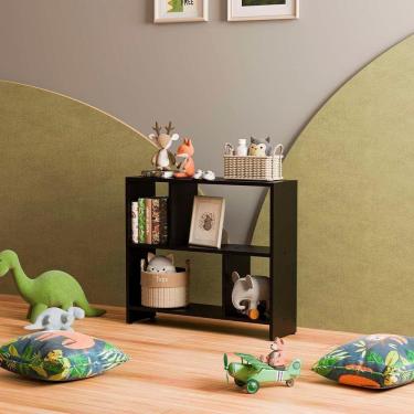 Imagem de Estante Infantil Nicho Organizador Criança Armário Para Brinquedos Preto