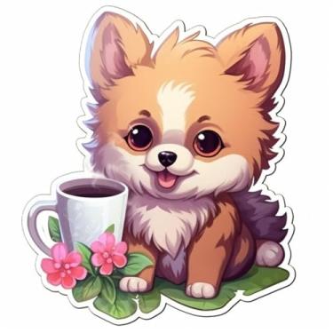 Imagem de Adesivo de parede kawaii de animais para quarto infantil decoração de caderno e parede fofo 50x50cm