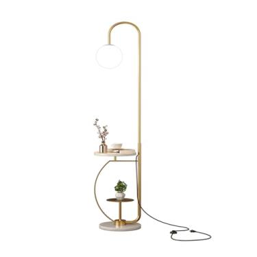 Imagem de Luminária de chão Luminária de chão com mesa para sala estar estação carregamento sem fio, lâmpada LED 3 cores