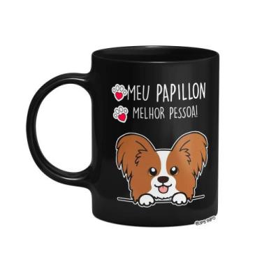 Imagem de Caneca Dog - Meu Papillon, melhor pessoa! - Preta - JPS INFO