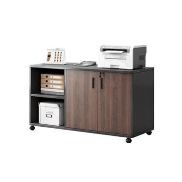 Imagem de Armário de Arquivos Armário de arquivo, armário baixo, mesa lateral, impressora, colocação com gaveta, armazenamento móvel(Brown)