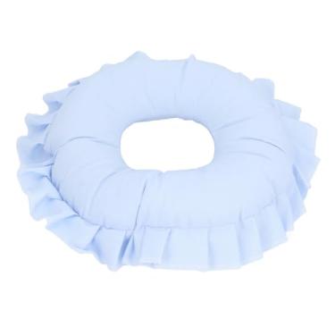 Imagem de Travesseiro facial massageador, macio, confortável, leve, formato redondo, almofada facial para massagem, cama de beleza, almoço, algodão pérola, 30 cm