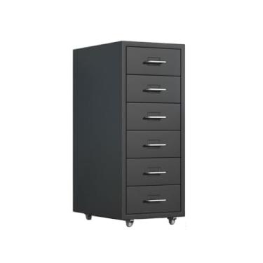 Imagem de Armário de Arquivos Cômoda de aço laminado a frio espessado 6 camadas armários armazenamento grande capacidade Armários arquivo escritório Armário organização dados multifuncional(Preto)