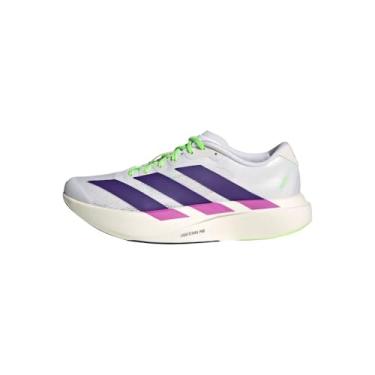 Imagem de adidas Tênis feminino Ironmt/Cblack Adizero Evo SL W preto ferro met./Core Black 35 EUA, Branco/roxo universitário/roxo explosão, 9 Wide