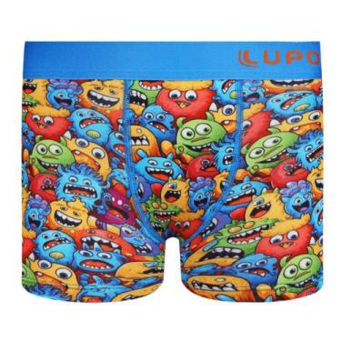 Imagem de Cueca Boxer Infantil Estampada Lupo, G, Azul klein