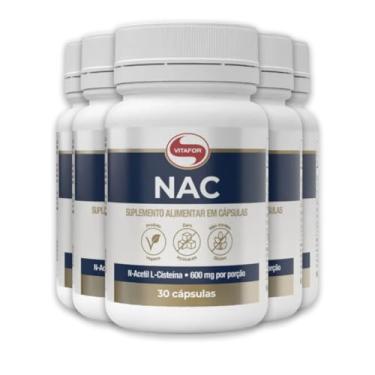 Imagem de NAC N-Acetil L-Cisteína Vitafor 600mg 30 Cápsulas | Kit 5 + PORTA CÁPSULAS