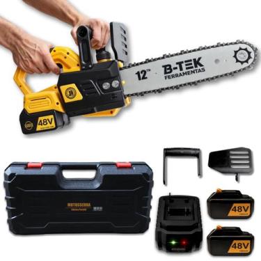 Imagem de Motosserra Grande e Potente Moto Serra Portátil 2x Baterias Elétrica 4