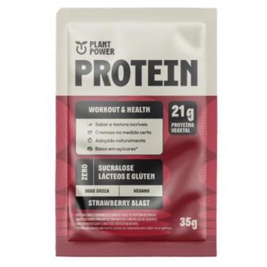 Imagem de Plant Power Proteína Vegetal Strawberry Blast, 21g Proteína, Zero Lactose e Glúten, Suplemento para Treino e Saúde, 35g
