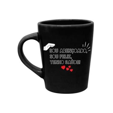 Imagem de Caneca de Porcelana Decorativa, Sou Abençoado, Branca, para Bebidas Quentes e Frias