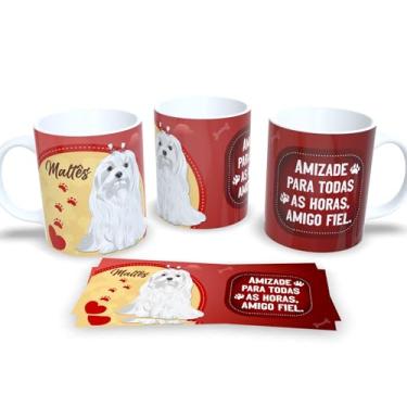 Imagem de Caneca de Porcelana Estampa Cachorro Pet Dog (Maltês)