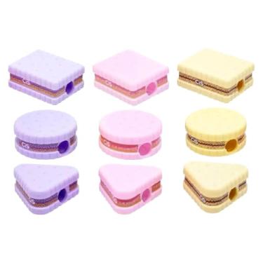 Imagem de Apontador Escolar Biscoitos CIS Unitário Colorido Pastel com Depósito Pastel Aluno Lápis Cor Fofo
