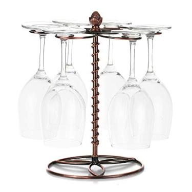 Imagem de Rack de Vidro de Vinho, Rack de Secagem de Vidro de Vinho O, 6 Copos de Vinho, Rack de Exibição de Armazenamento, Suporte Independente de Vidro de Vinho