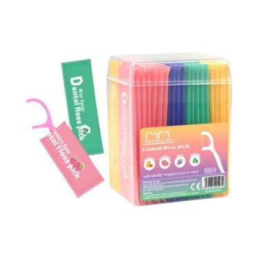 Imagem de Fio Dental Ultra-fino Com Sabor De Frutas 50pcs Palitos De Dente Desca