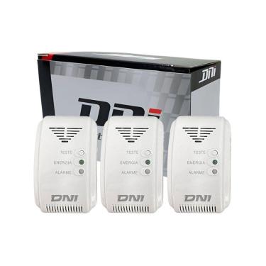 Imagem de Kit 3 Detector Vazamento Gás Cozinha Casa Natural Glp Bivolt