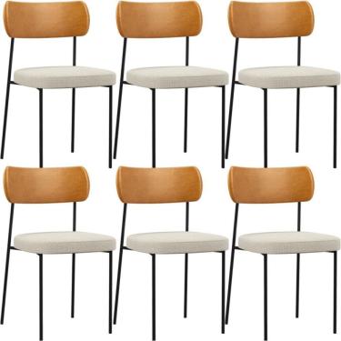 Imagem de Kit 06 Cadeiras Para Sala De Jantar L02 Whisky Champagne