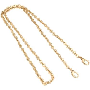 Imagem de Bolsa de metal plana dourada de 118 cm com fecho lagosta, corrente oval para bolsa, ombro, acessório de substituição de bolsa transversal