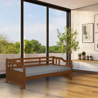 Imagem de Sofá Cama Zurique Mona De Madeira Maciça Castanho