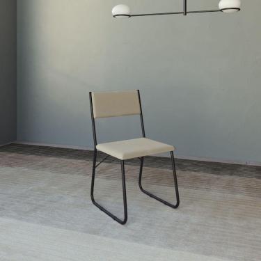 Imagem de Cadeira De Jantar Estofada Angra - Bege - Cor: Bege