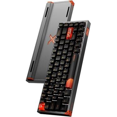Imagem de Piifox Teclado para jogos Defender 68 Rapid Tenkeyless com fio com interruptor magnético, RGB HotSwapple, base de alumínio, 65% de layout 68 teclas, polling de 8K, teclados para jogos de PC