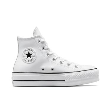 Imagem de Converse Tênis feminino Chuck Taylor All Star Lift Clean cano alto, Branco/Preto/Branco, 5