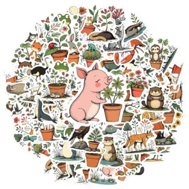 Imagem de 70 peças de adesivos de papelaria fofos da natureza animal, fauna, para notebook, bagagem, copo de celular, faça você mesmo, celular, laptop, álbum de recortes, bicicleta