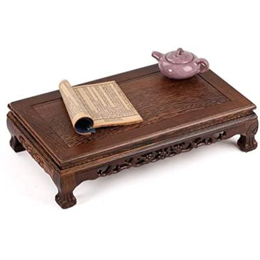 Imagem de Mesa de centro para sala de estar ou janela de sacada, mesas de centro retangulares pequenas antigas para sala de estar com janela de sacada, mesa de chá chinesa Tatami baixa forte e durável (tamanho